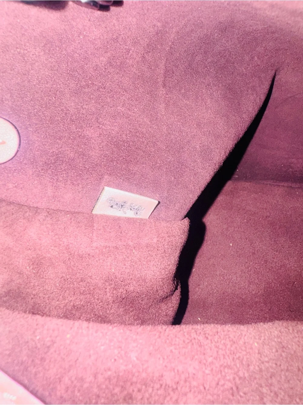 Coach rouge bag,Pink Dusty Rose heart Strap and heart FOB vintage. Rare!